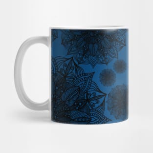 Black and Blue Mandala Pattern Mug